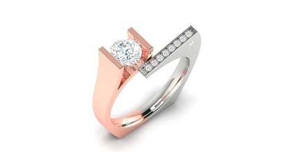 solitario compromiso Boda anillo anillos libra esterlina imprimible diamante platino brillante joya joyería plata delicado ligero oro blanco 3d print model - Mito3D