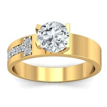 solitário noivado Casamento anel joalheria banda feminino ouro diamante moda argolas massa coleção mulheres 3d print model - Mito3D