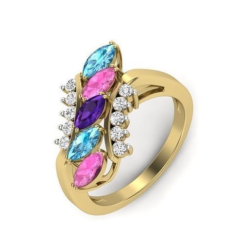 Solitär Engagement Hochzeit Ring Schmuck Band Frauenring Gold Diamant Mode Ringe Bulk Sammlung Frauen 3D print model - Mito3D