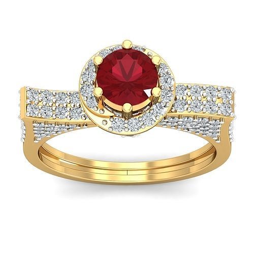 solitario compromiso Boda anillo joyería joya banda mujer precioso oro imprimible diamante Moda anillos abultar colección 3D print model - Mito3D