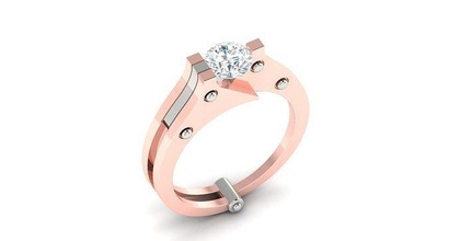 solitario Fidanzamento nozze squillare gioielleria anelli cad Uniti d'America Canada brillante promettere stampabile diamante moda mossonaite oro 5mm calcolo solido 3d print model - Mito3D
