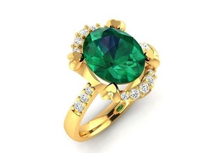 Solitär Engagement Hochzeit Ring Schmuck Ringe Damen Frauen Diamant Rubin Frau Smaragd Blau Saphir Silber Juwel 3d print model - Mito3D