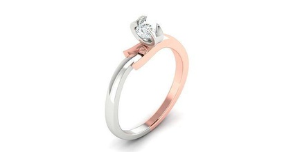 Solitär Engagement Hochzeit Ring Ringe Sterling Schmuck Gold Band Juwel Silber brillant Diamant druckbar Platin zart 3d print model - Mito3D