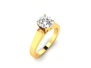 solitario compromiso boda anillo platino brillante matrimonio precioso joya lujo cromo plata imprimible accesorio joyería diamante anillos 3d print model - Mito3D