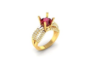 Solitär Engagement Hochzeit Ring Schmuck Gold Silber druckbar Diamant Juwel Mode Ringe brillant Sterling engagem 3d print model - Mito3D
