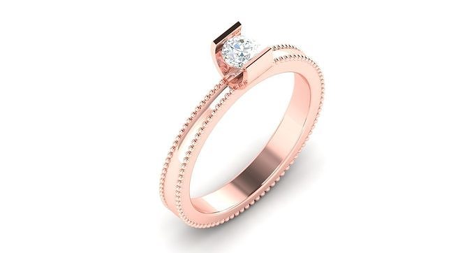 solitaire engagement mariage bague bijoux bande femme or diamant Halo anneaux masse collection femmes 3D print model - Mito3D
