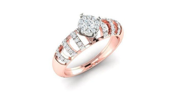 Solitaire nişan düğün yüzük yüzükler sterlin yazdırılabilir elmas platin parlak mücevher gümüş takı narin ışık altın beyaz 3d print model - Mito3D