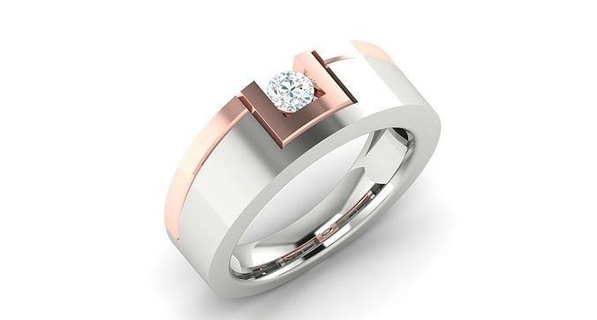 solitaire engagement mariage bague bijoux bande or diamant anneaux masse collection femmes hommes couple silhouette imprimable 3d print model - Mito3D