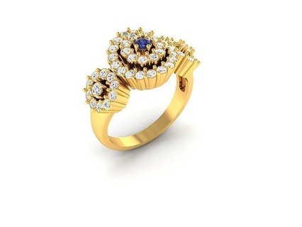 Solitär Engagement Hochzeit Ring Schmuck Ringe Damen Frauen Diamant Rubin Frau Smaragd Blau Saphir Silber Juwel weiblich 3d print model - Mito3D