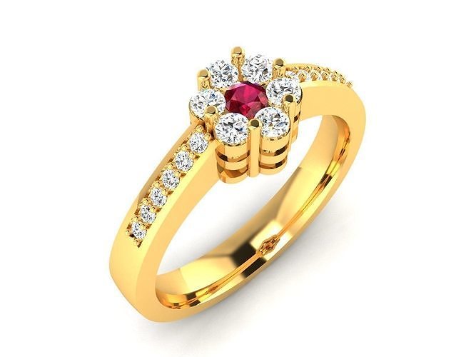 solitaire engagement mariage bague anneaux bijoux or bande gemme argent brillant diamant imprimable sterling platine 3D print model - Mito3D