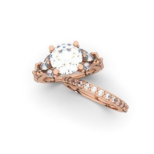 solitario compromiso Boda anillo imprimible diamante joya libra esterlina blanco oro platino Moda belleza joyería anillos 3D print model - Mito3D