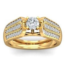 solitaire engagement mariage bague anneaux bijoux or bande gemme argent brillant diamant platine bracelet 3d print model - Mito3D