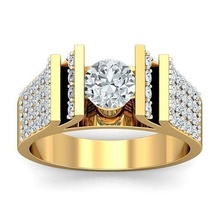 Solitär Engagement Hochzeit Ring einstellen Band Männer 3d Modelle Ringe Frauen Ehe gotisch Silber druckbar Diamant Schmuck Juwel 3d print model - Mito3D