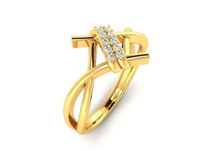 solitario compromiso Boda anillo joyería joya banda mujer precioso oro imprimible diamante Moda anillos abultar colección 3d print model - Mito3D