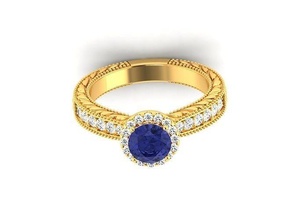 Solitär Engagement Hochzeit Ring Diamant Gold Silber druckbar engagem Schmuck Mode Schönheit Saphir Kleidung Smaragd Armreif Ringe 3d print model - Mito3D