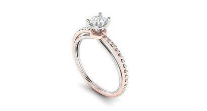 solitario compromiso Boda anillo anillos libra esterlina imprimible diamante platino joya joyería delicado ligero oro blanco espiral plata 3d print model - Mito3D