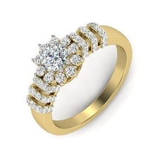 solitario Fidanzamento nozze squillare 3d modello anelli sterlina stampabile diamante platino brillante gioiello gioielleria oro cocktail alto filo cerchio rubino diamant 3d print model - Mito3D