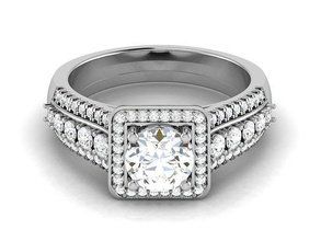Solitaire nişan düğün yüzük 3dm vermek yüzükler sterlin yazdırılabilir elmas platin parlak takı mücevher gümüş narin altın beyaz kalp 3d print model - Mito3D