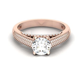 solitario Fidanzamento nozze squillare 3dm render anelli sterlina stampabile diamante platino brillante gioiello gioielleria argento delicato luce oro bianca 3d print model - Mito3D
