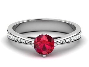 solitário noivado casamento anel 3dm render argolas senhoras mulher diamante mulheres rubi esmeralda azul safira joalheria 3d print model - Mito3D