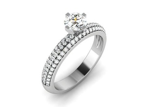 solitaire engagement wedding ring 3dm render men women band man 3d models printable gemstone diamond gold silver amethyst gems rings jewelry 3d print model - Mito3D