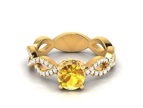 solitario compromiso Boda anillo 3dm joyería joya banda mujer eternidad imprimible diamante eternityband anillos plata libra esterlina enganchar 3d print model - Mito3D