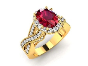 solitär engagement hochzeit oval stein ring 3dm ringe juwel diamant silber gold schmuck sterling weiß brillant platin us finger 3d print model - Mito3D