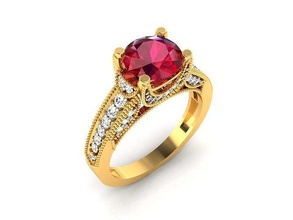 solitär engagement hochzeit oval stein ring schmuck luxus gold juwel ringe silber druckbar diamant sterling mode schönheit saphir kleidung 3d print model - Mito3D