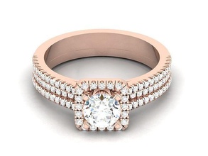 solitaire engagement wedding halo ring 3dm render jewelry fashion accessories gold diamond design rings men band man 3d models pt3d fine belt silver 3d print model - Mito3D