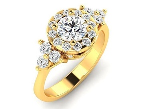 solitaire engagement wedding ring 3dm stl render jewelry gold printable brilliant rings diamond luxury carat platinum precious gem silver sterling bangle 3d print model - Mito3D