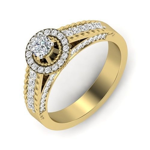 solitaire nişan düğün yüzük 3dmodel takı platin değerli lüks altın moda aksesuar mücevher parlak güzellik giyim çap vintag yüzükler 3D print model - Mito3D