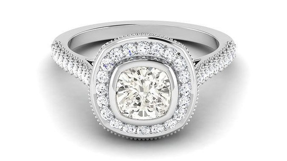 solitario compromiso boda anillo nupcial anillos diamante platino joyería joya soltero animación tri estrella plata imprimible 3d print model - Mito3D