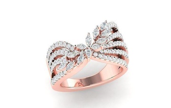 solitario compromiso boda anillo racimo flor anillos libra esterlina imprimible diamante platino brillante joya joyería plata delicado ligero oro blanco 3d print model - Mito3D