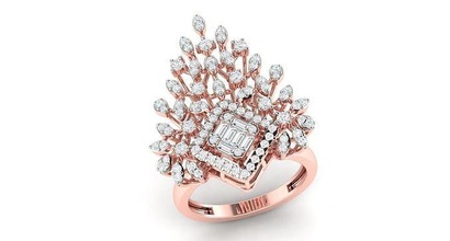 solitario compromiso boda anillo racimo flor joyería joya banda mujer oro diamante moda anillos abultar colección 3d print model - Mito3D