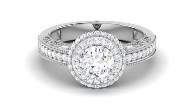Solitär Engagement Hochzeit Ring doppelt Heiligenschein Braut Ringe Juwel Schmuck Silber Gold Sterling Weiß brillant Platin Größe Diamant 3d print model - Mito3D