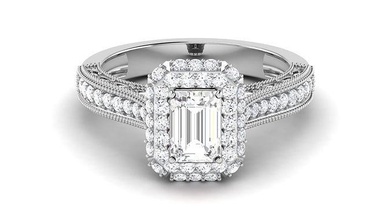 solitario Fidanzamento nozze squillare Smeraldo calcolo nuziale anelli sterlina stampabile diamante platino brillante gioiello gioielleria argento delicato luce oro bianca 3d print model - Mito3D