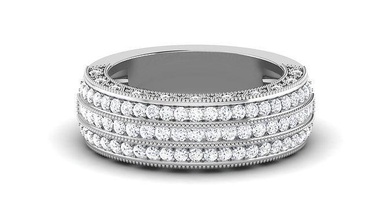 solitario Fidanzamento nozze squillare corrispondenza gruppo musicale anelli sterlina stampabile diamante platino brillante gioiello gioielleria argento delicato luce oro bianca 3d print model - Mito3D