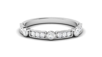 solitario Fidanzamento nozze squillare minimalista gruppo musicale anelli sterlina stampabile diamante platino brillante gioiello gioielleria argento delicato luce oro bianca 3d print model - Mito3D