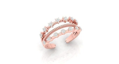 solitaire engagement mariage bague ouvert anneaux sterling imprimable diamant platine bijou bijoux or cocktail haute câble 3d print model - Mito3D