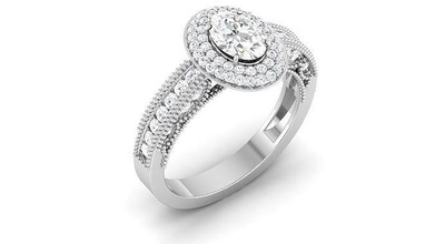 engagement hochzeit ring oval stein braut schmuck band frauenring gold diamant mode ringe bulk sammlung solitär frauen 3d print model - Mito3D