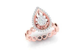 Solitär Engagement Hochzeit Ring Birne Platin Luxus Tiffany Mode Diamant brillant Gold Saphir Juwel Smaragd Schmuck Rahmen Ringe 3d print model - Mito3D