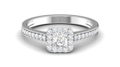engagement mariage bague princesse mariée anneaux solitaire gemme bijou bijoux imprimable diamant argent or sterling blanc brillant platine taille 3d print model - Mito3D