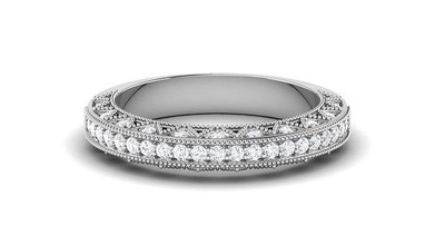 Solitaire nişan düğün yüzük grup yüzükler sterlin yazdırılabilir elmas platin parlak mücevher gümüş takı narin ışık altın beyaz 3d print model - Mito3D