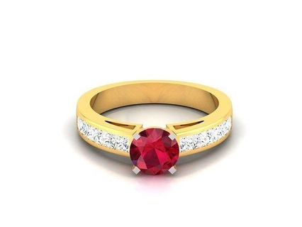 solitaire engagement mariage anneaux mariée diamant bague émeraude cadeau or bijoux personnalisé argent femmes platine blanc 3d print model - Mito3D