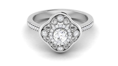solitaire engagement mariage anneaux mariée bague sterling imprimable diamant platine brillant bijou bijoux argent blanc or 3d print model - Mito3D