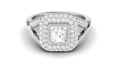 solitario Fidanzamento nozze anelli nuziale squillare sterlina stampabile diamante platino brillante gioiello gioielleria argento bianca oro 3d print model - Mito3D