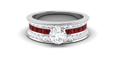 solitário noivado Casamento argolas nupcial anel jóias imprimível jóia diamante ouro joalheria noiva noivo banda casal platina bandas malha casamento 3d print model - Mito3D