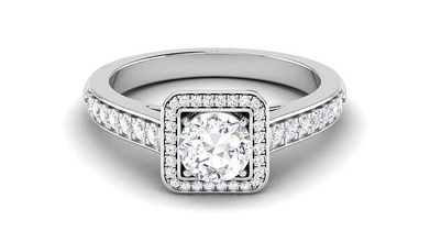 solitario compromiso Boda anillos nupcial anillo libra esterlina imprimible diamante platino brillante joya joyería plata blanco oro 3d print model - Mito3D