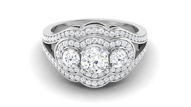Solitaire nişan düğün yüzükler taş yüzük mücevher yazdırılabilir elmas altın takı gelin damat grup çift platin bantlar örgü 3d print model - Mito3D