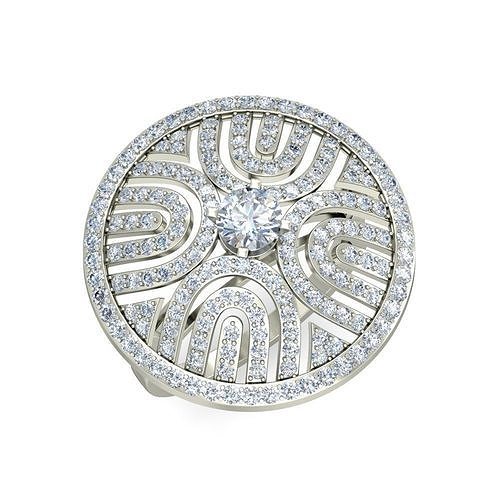 solitario compromiso Boda Clásico mujer anillo joyería joya banda oro diamante aureola anillos abultar colección 3D print model - Mito3D
